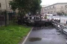 Три человека сгорели в BMW на севере Москвы