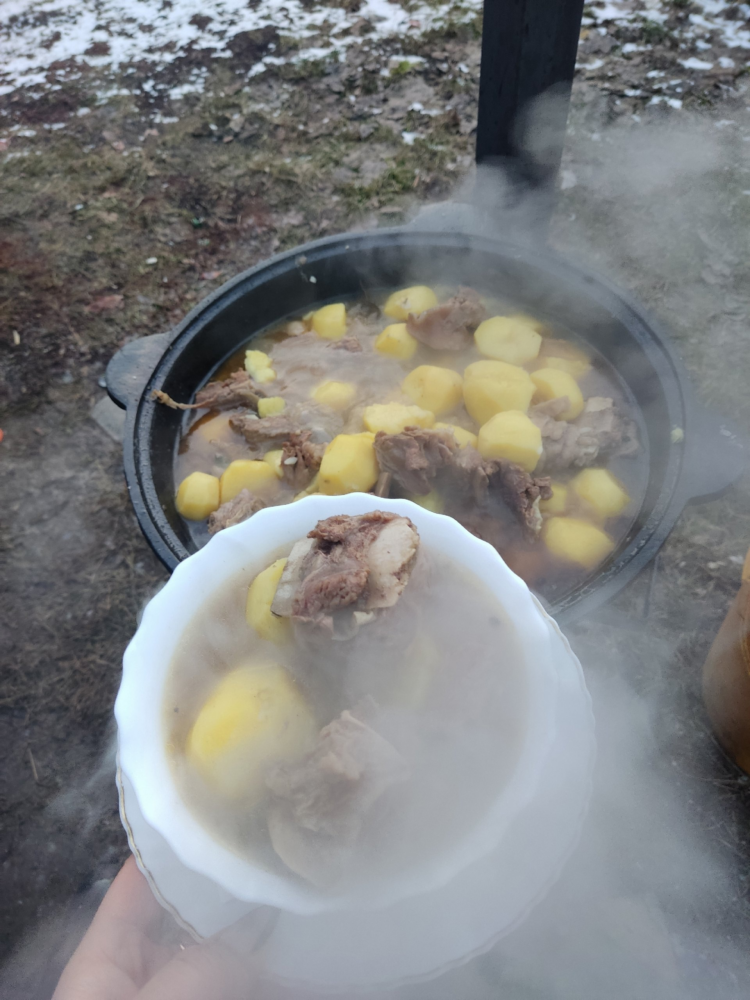 Хашлама по-кахетински на домашнем белом вине